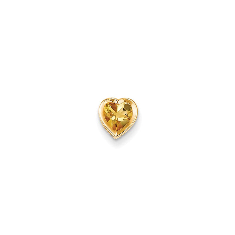 14K Gelbgold 6 mm Herz-Citrin-Anhänger mit Zargenfassung