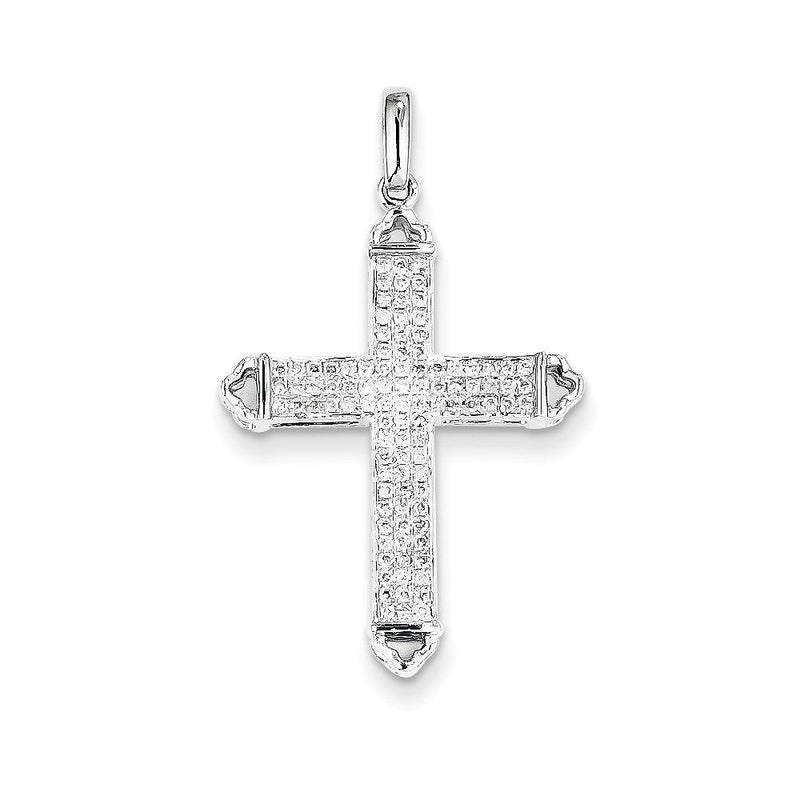 14K Weißgold Anhänger mit echtem Diamant