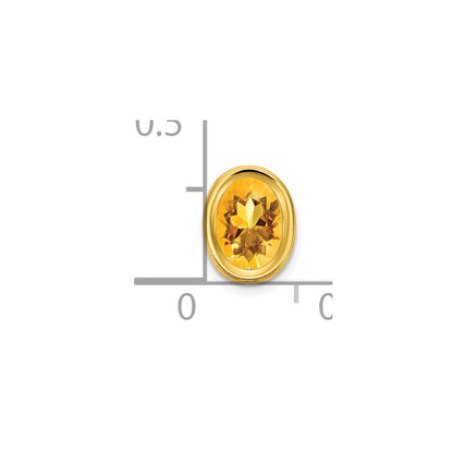 14K Gelbgold Anhänger mit ovalem Citrin (7x5mm) in Zargenfassung