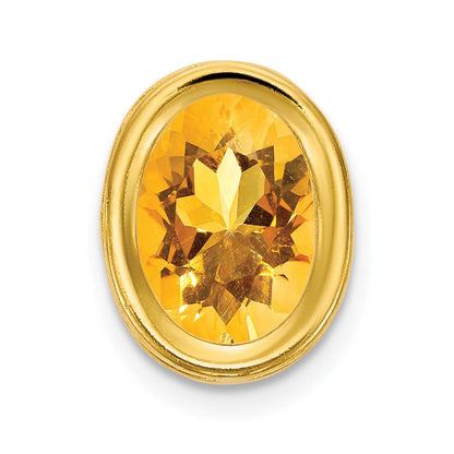 14K Gelbgold Anhänger mit ovalem Citrin (7x5mm) in Zargenfassung