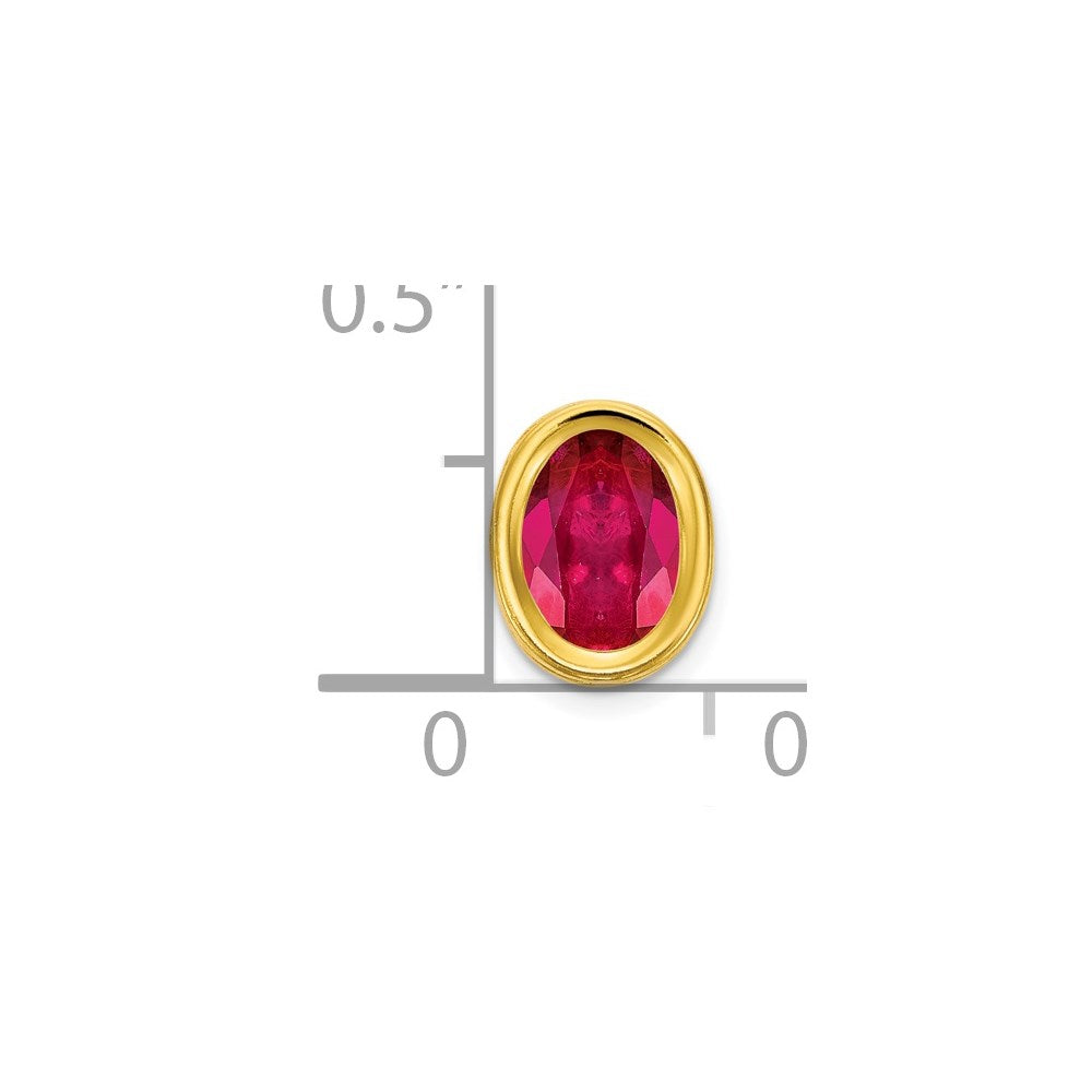 14K 7x5 mm ovaler Rubin-Anhänger mit Zargenfassung