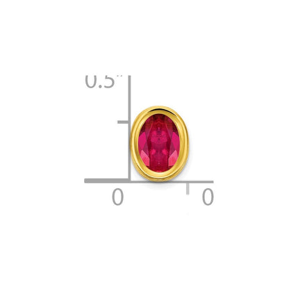 14K 7x5 mm ovaler Rubin-Anhänger mit Zargenfassung