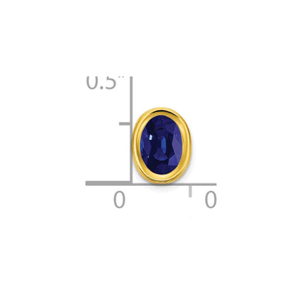 14K 7x5 mm Ovaler Saphir Anhänger mit Zargenfassung