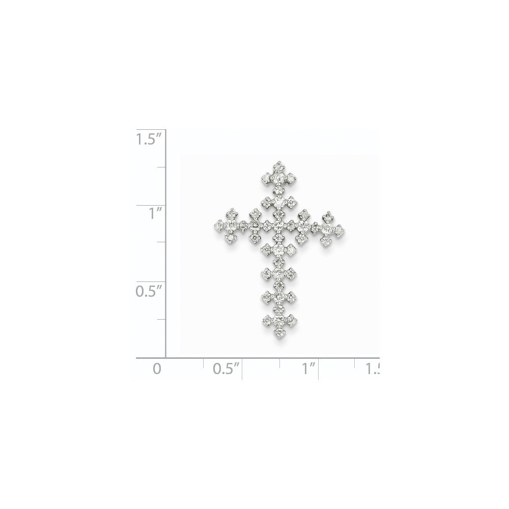 14K Weißgold Kreuz-Anhänger mit echten Diamanten, keltisches Design