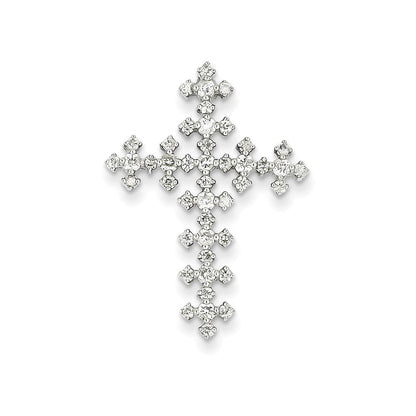 14K Weißgold Kreuz-Anhänger mit echten Diamanten, keltisches Design
