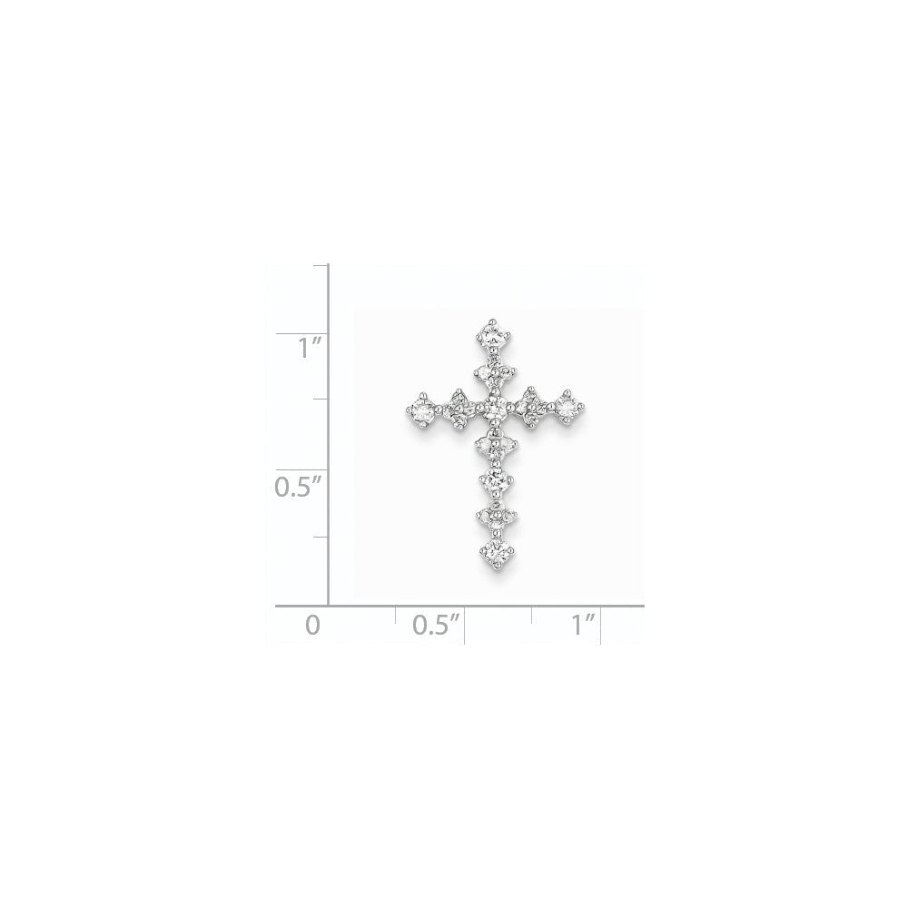14K Weißgold Echtdiamant-Kreuzanhänger „Passion“