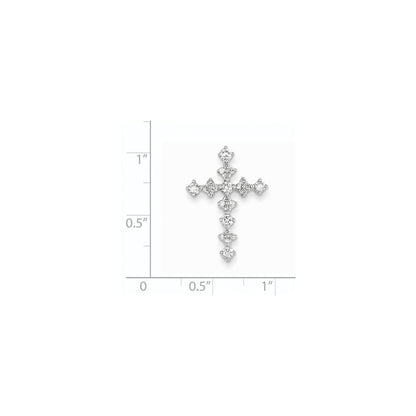 14K Weißgold Echtdiamant-Kreuzanhänger „Passion“