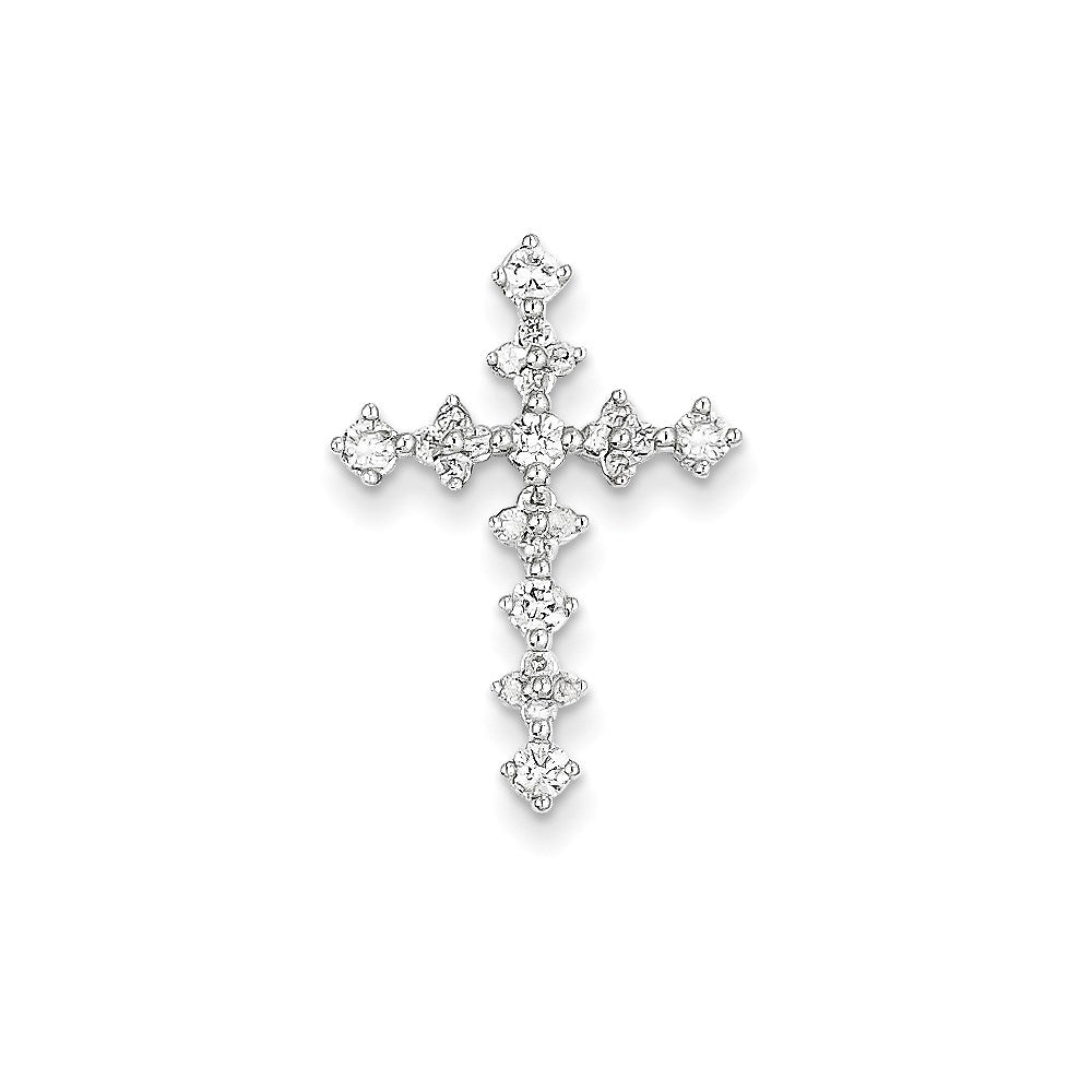 14K Weißgold Echtdiamant-Kreuzanhänger „Passion“