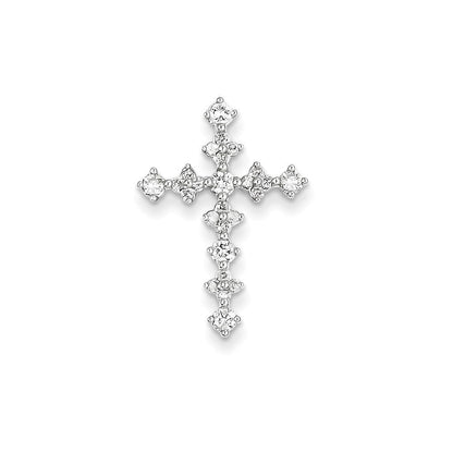 14K Weißgold Echtdiamant-Kreuzanhänger „Passion“