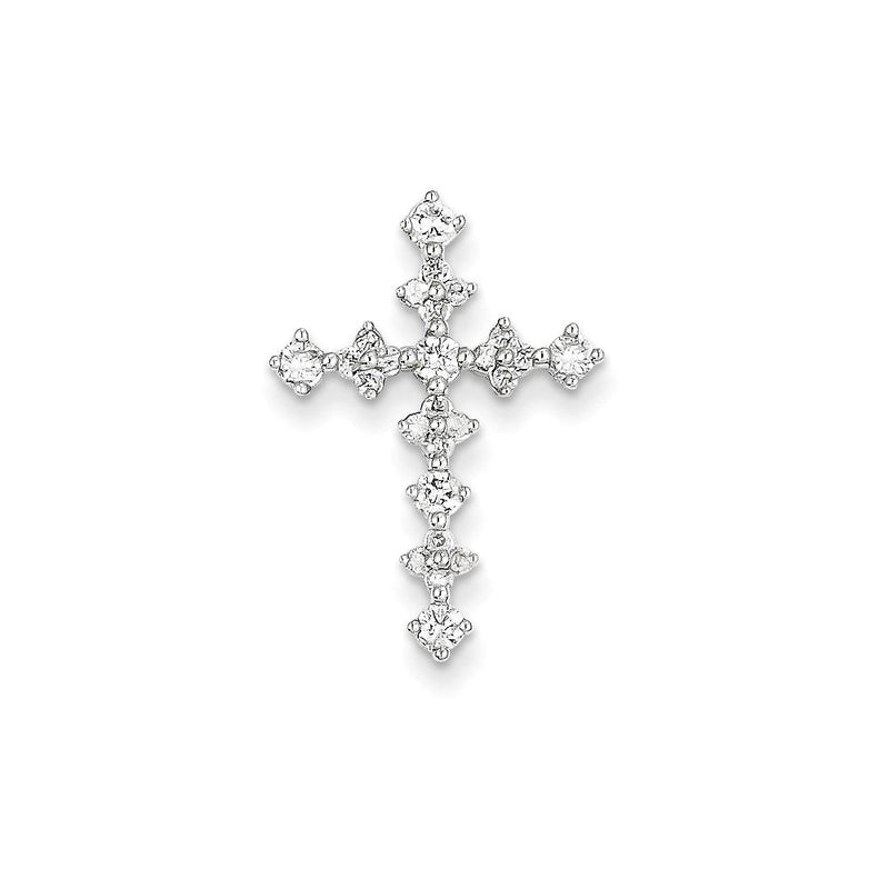 14K Weißgold Echtdiamant-Kreuzanhänger „Passion“