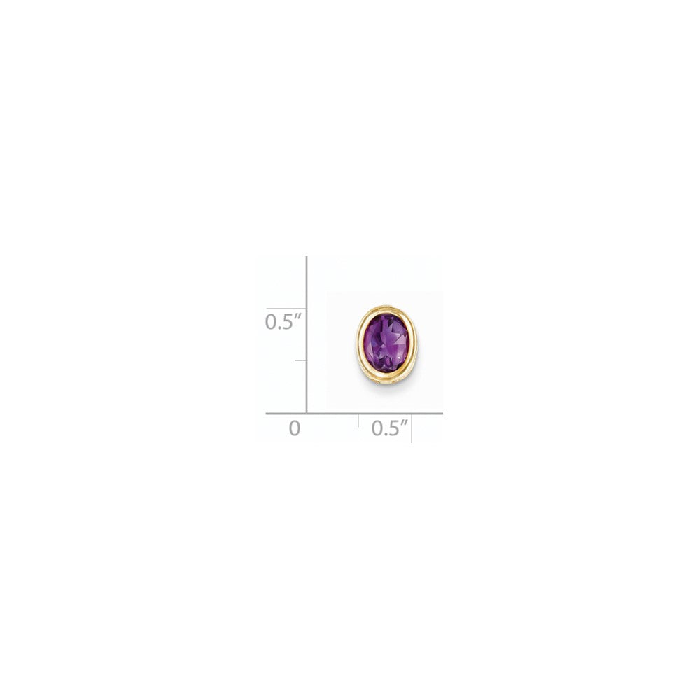 14K Gelbgold 8x6mm Oval Amethyst Zargenanhänger
