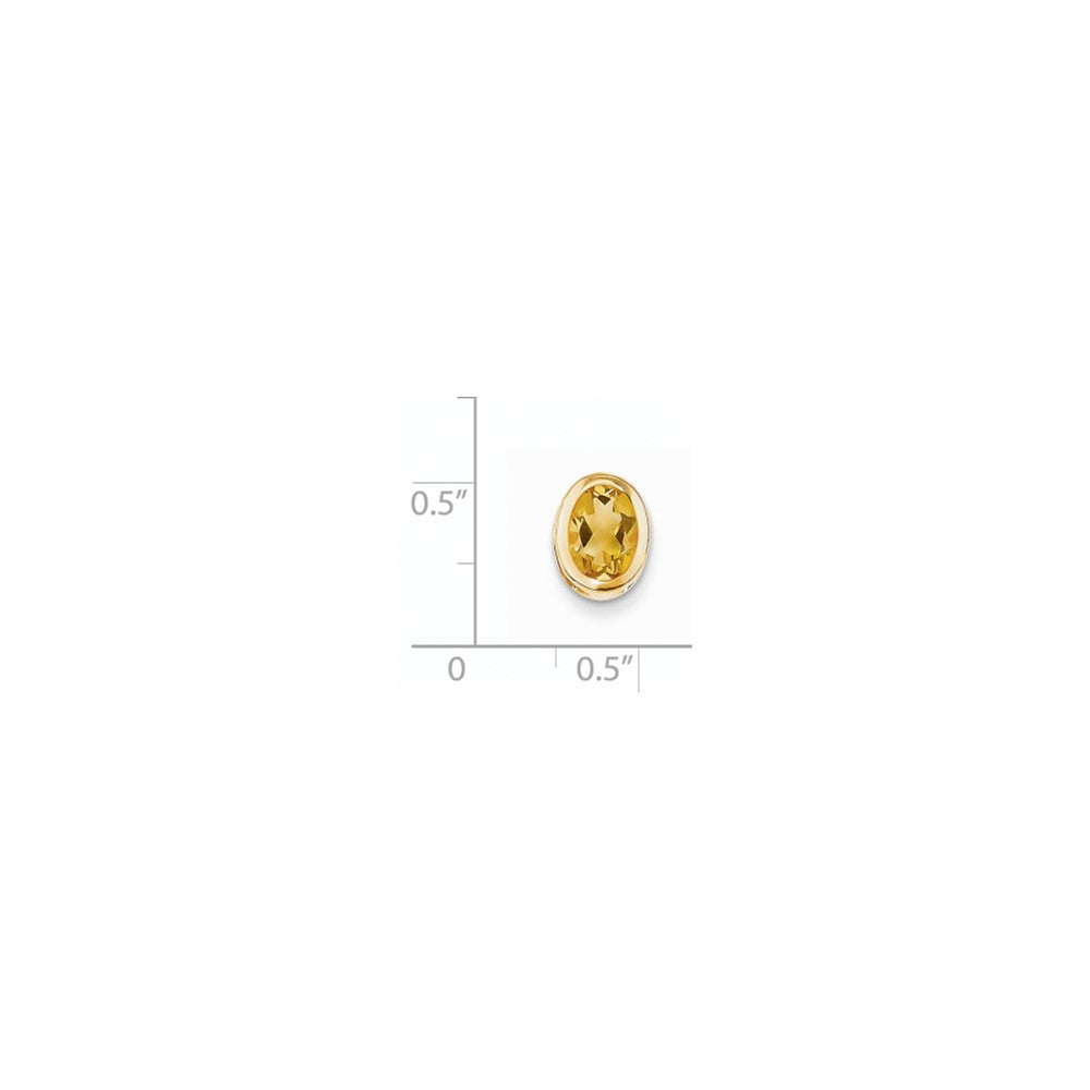 14K Gelbgold Citrin Anhänger mit echtem Diamant in Zargenfassung
