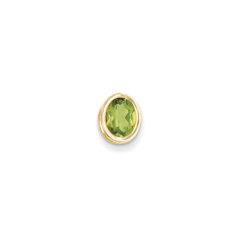 14K Gelbgold Anhänger mit Peridot im Achteckschliff, 8x6 mm, in Zargenfassung