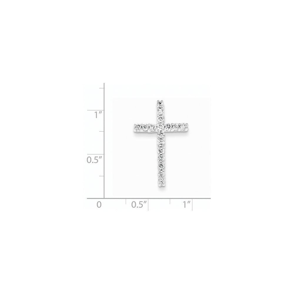 14K Weißgold Diamant-Kreuz-Anhänger