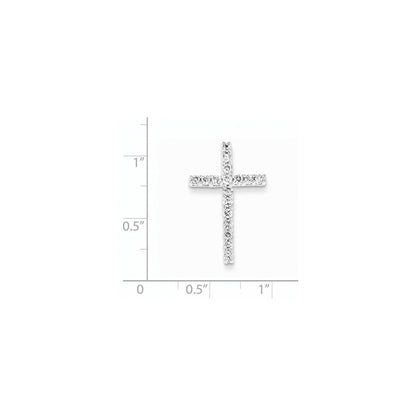 14K Weißgold Diamant-Kreuz-Anhänger