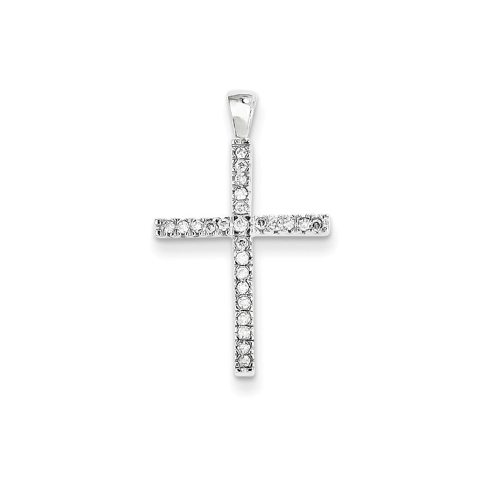 14K Weißgold Kreuzanhänger