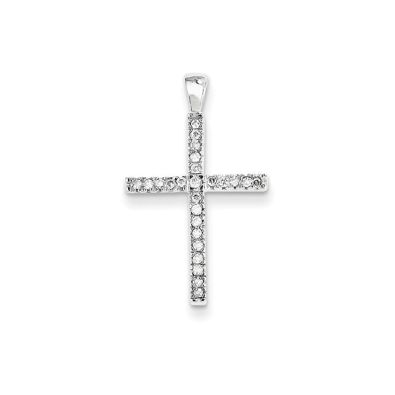 14K Weißgold Kreuzanhänger