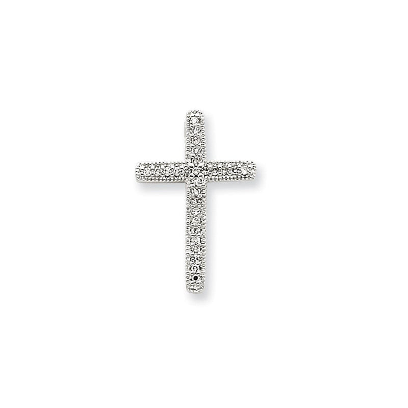14K Weißgold Kreuzanhänger mit echten Diamanten