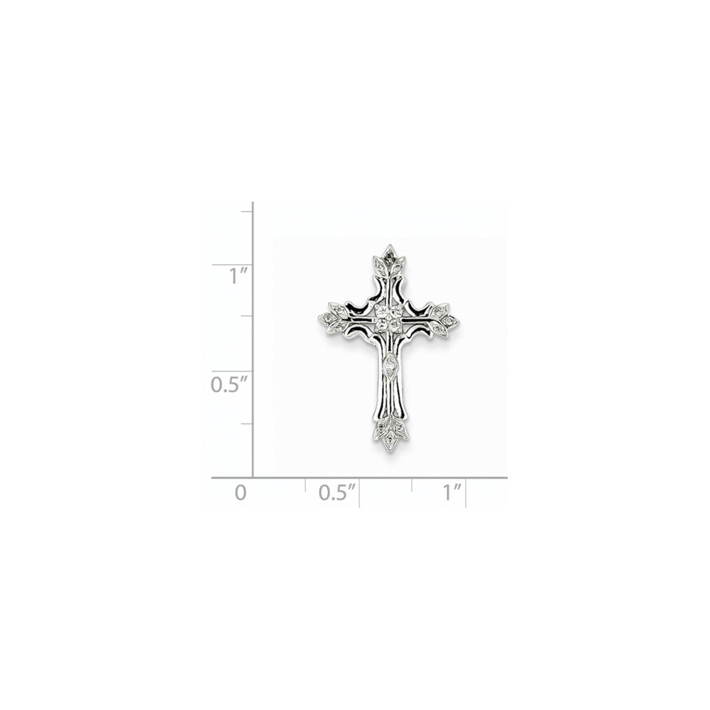14K Weißgold Anhänger mit echtem Diamant in Kreuzform