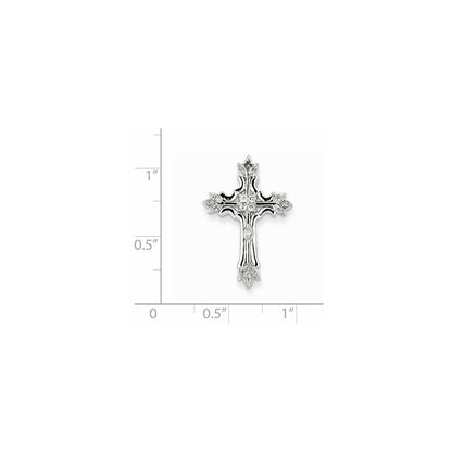 14K Weißgold Anhänger mit echtem Diamant in Kreuzform