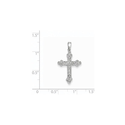Kreuzanhänger aus 14K Weißgold mit Diamanten und Filigranarbeit