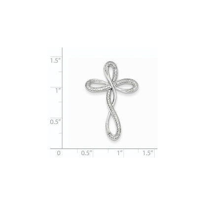 14K Weißgold Kreuzanhänger mit echten Diamanten