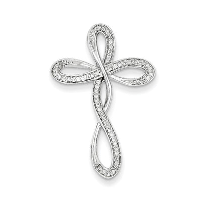 14K Weißgold Kreuzanhänger mit echten Diamanten