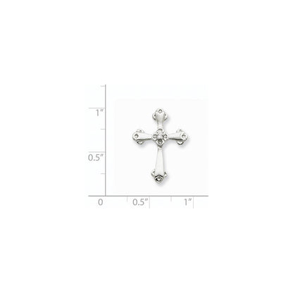 14K Weiß Goldaaa Echt Diamant Kreuz
