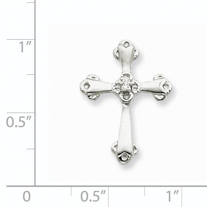 14K Weißgold AA Echtdiamant-Kreuzanhänger