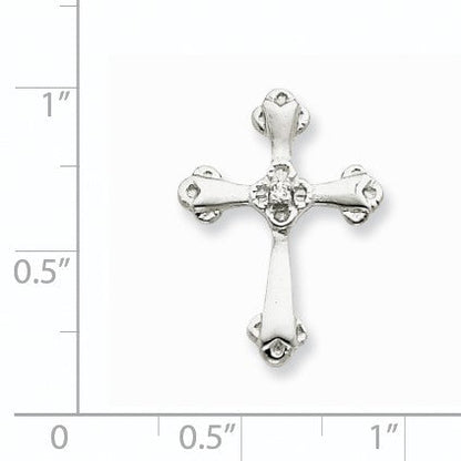 14K Weißgold AA Echtdiamant-Kreuzanhänger