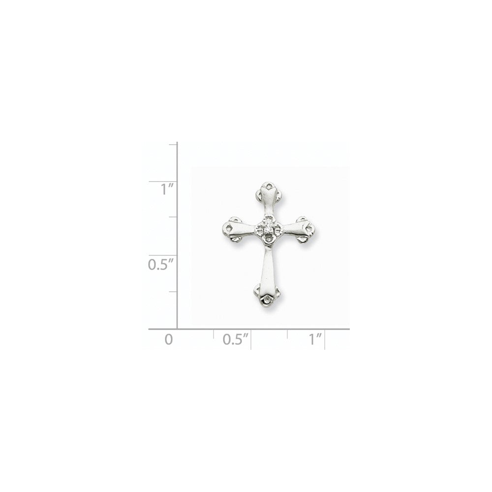 14K Weiß Golda Echt Diamant Kreuz