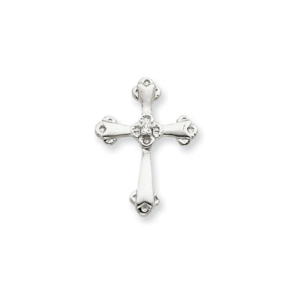 14K Weiß Goldaaa Echt Diamant Kreuz