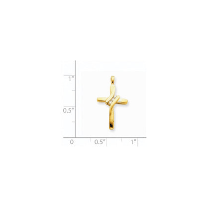 14K Gold Kreuz-Anhänger mit AA Diamant