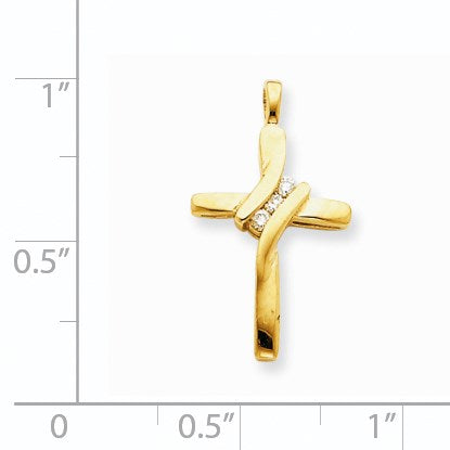 14K Gold Diamant-Kreuz