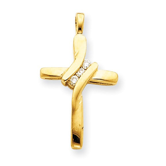 14K Gold Diamant-Kreuz