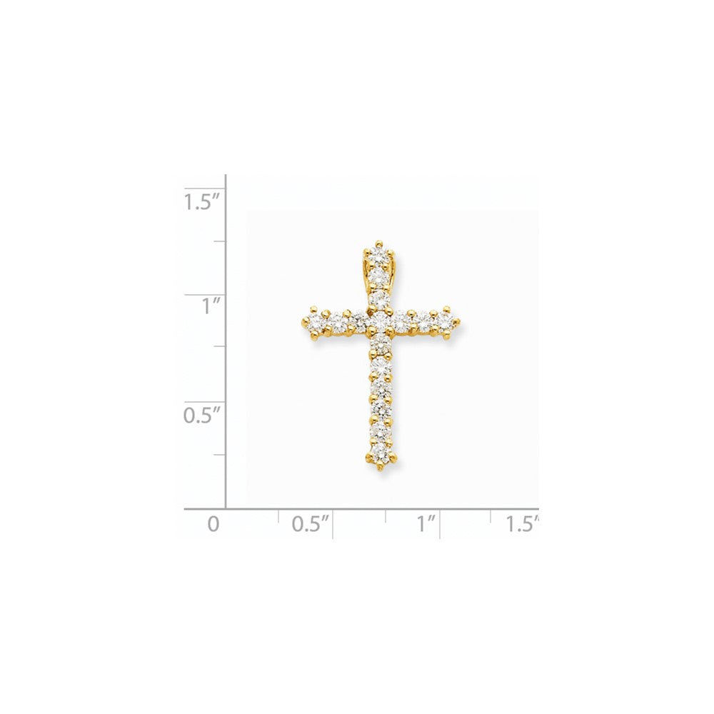 14K Gelbgold Aaa Echt Diamant Kreuz