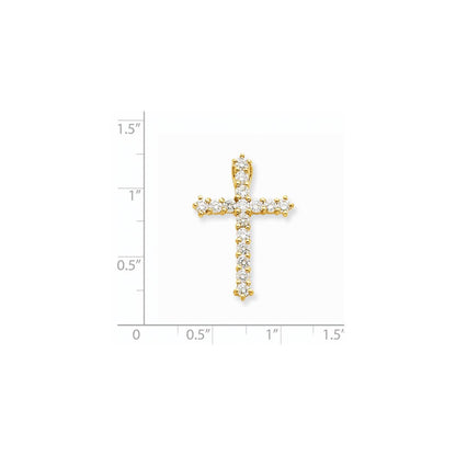 14K Gelbgold Vs Echt Diamant Kreuz