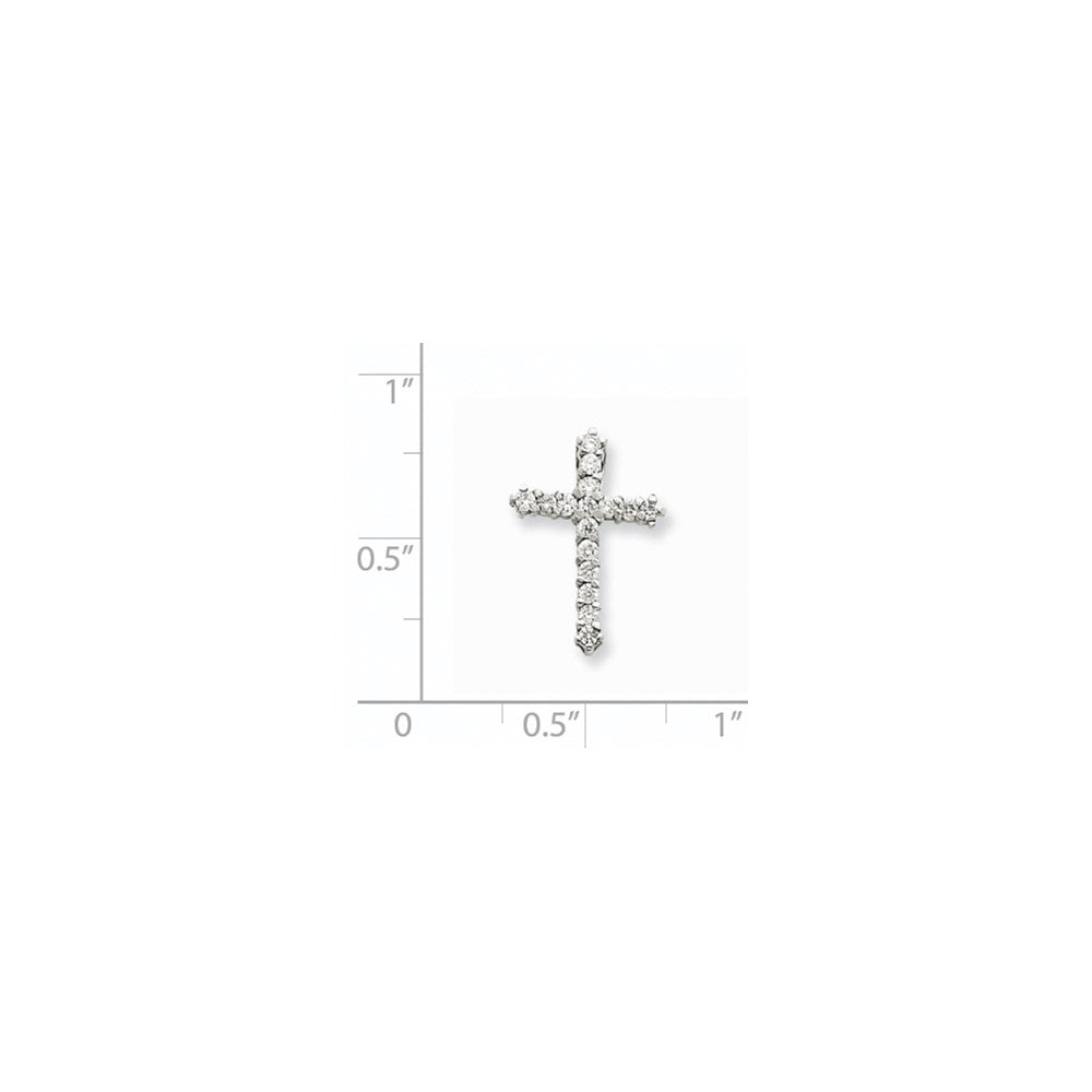 14K Weißgold Kreuzanhänger mit VS Diamant
