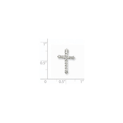 14K Weißgold Kreuzanhänger mit VS Diamant