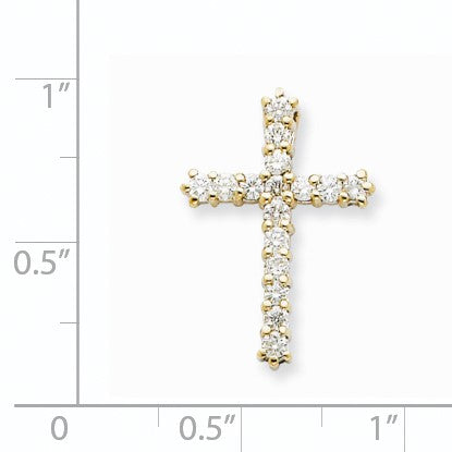 14K Roségold-Kreuzanhänger mit echten AA-Diamanten