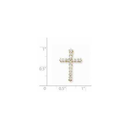 14K Gelbgold A Echt Diamant Kreuz
