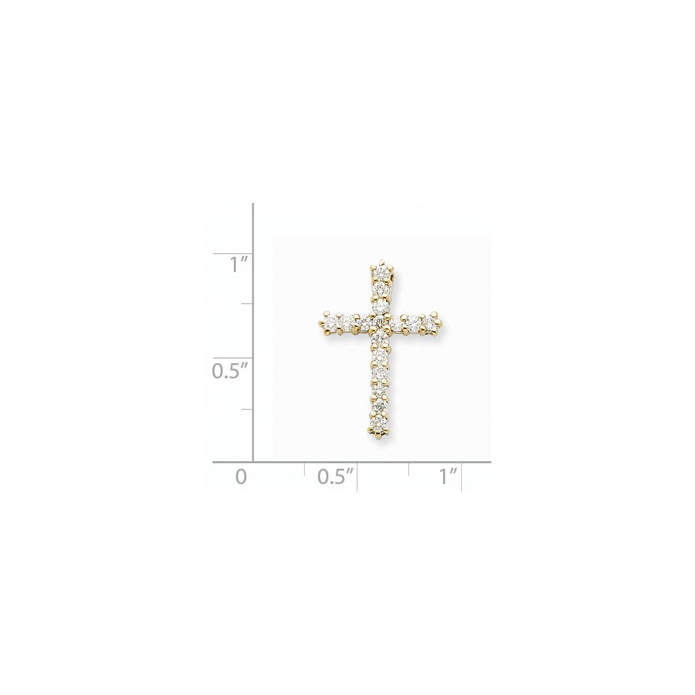 14K Gelbgold Vs Echt Diamant Kreuz