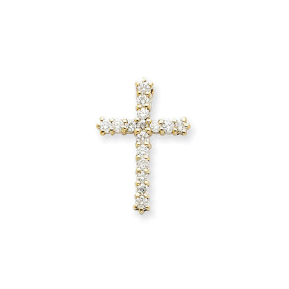14K Gelbgold Aaa Echt Diamant Kreuz