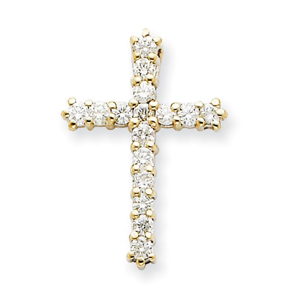 14K Roségold-Kreuzanhänger mit echten AA-Diamanten
