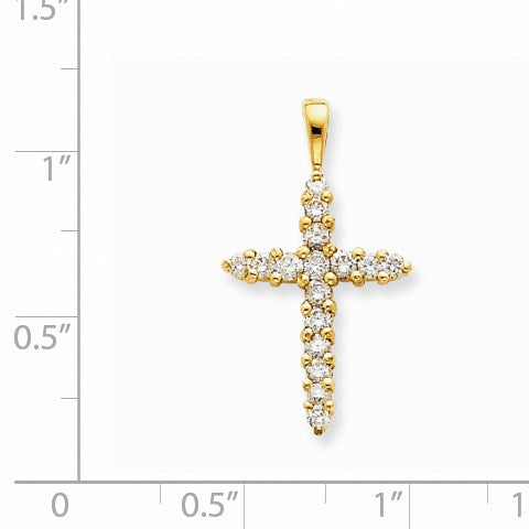 14 Karat Gelbgold VS Diamant-Kreuzanhänger