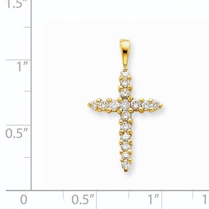 14 Karat Gelbgold VS Diamant-Kreuzanhänger