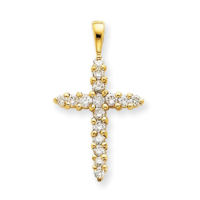 14 Karat Gelbgold VS Diamant-Kreuzanhänger