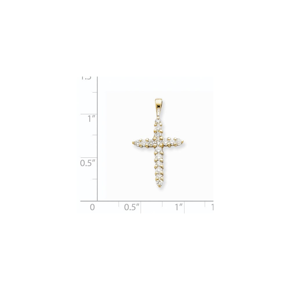 14K Weißgold Kreuzanhänger mit Diamant