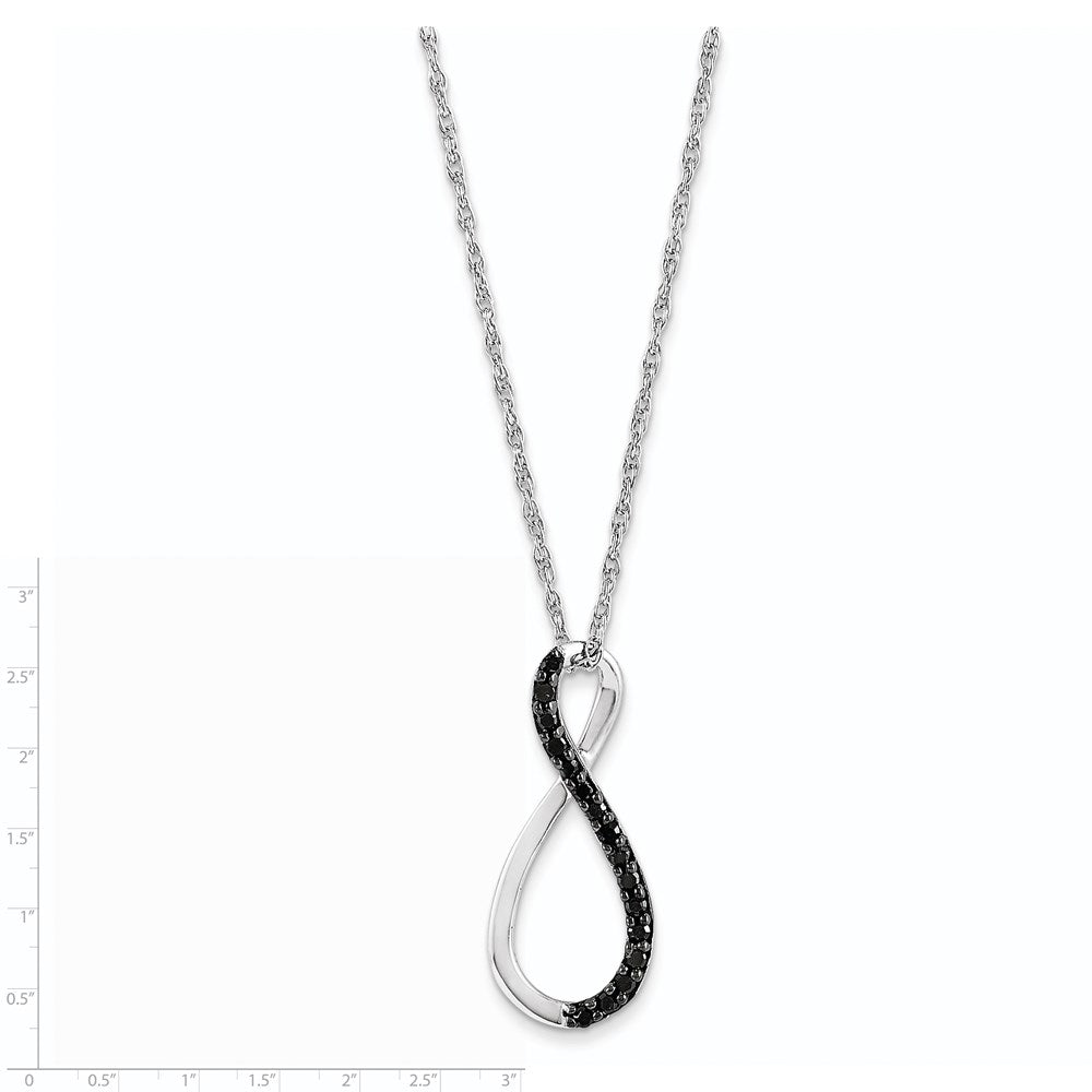 14K Weißgold Schwarz Echt Diamant Halskette