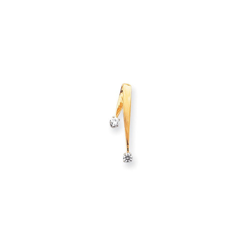 14K Gelbgold Polierter Fancy-Moissanit-Anhänger